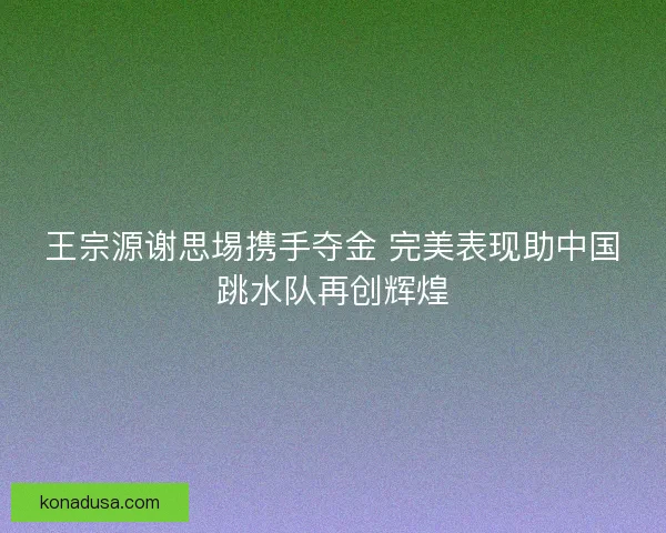 王宗源谢思埸携手夺金 完美表现助中国跳水队再创辉煌
